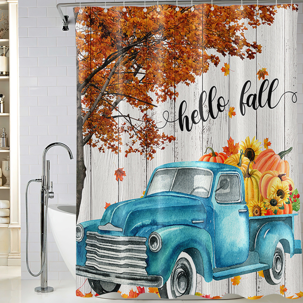 YL-37331 Hot selling shower curtain manufacturer Bomi digital printed polyester shower curtain non-slip mat set