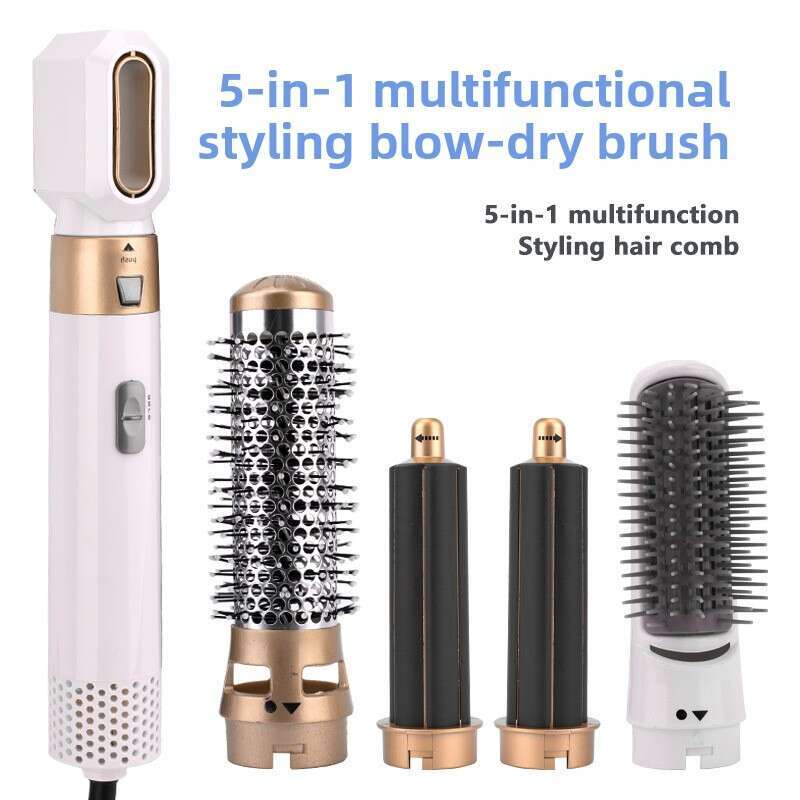 5-In-1 Curler Hot Air Blow Automatic Styling Curling Iron Straightening Comb Leafless Hair Dryer