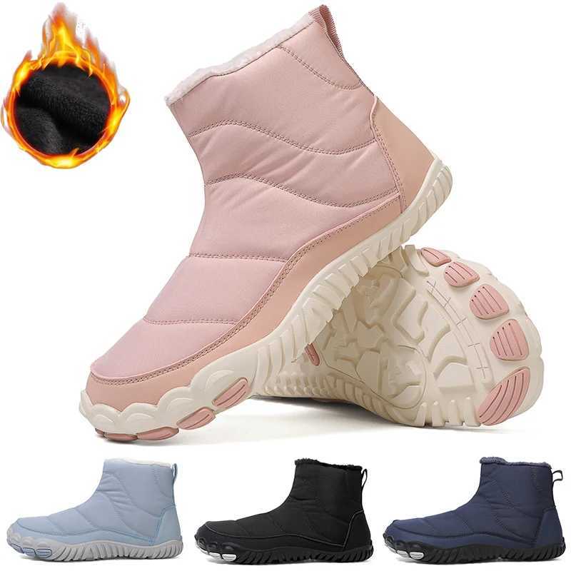 WomenMen Barefoot Snow Boots Warm Fur Shoes Non Slip Minimalist Ankle Boots Thermal Plush Shoes Comfortable for Hiking Walking J251007