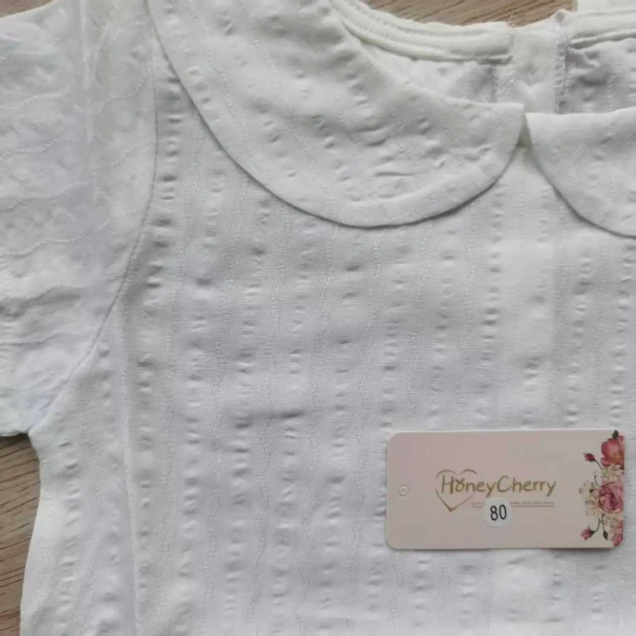 Cherry Summer Girls Shirt Simple Sweet And Versatile Short Sleeve Loose Lapel Top Baby Girl Blouse C251007