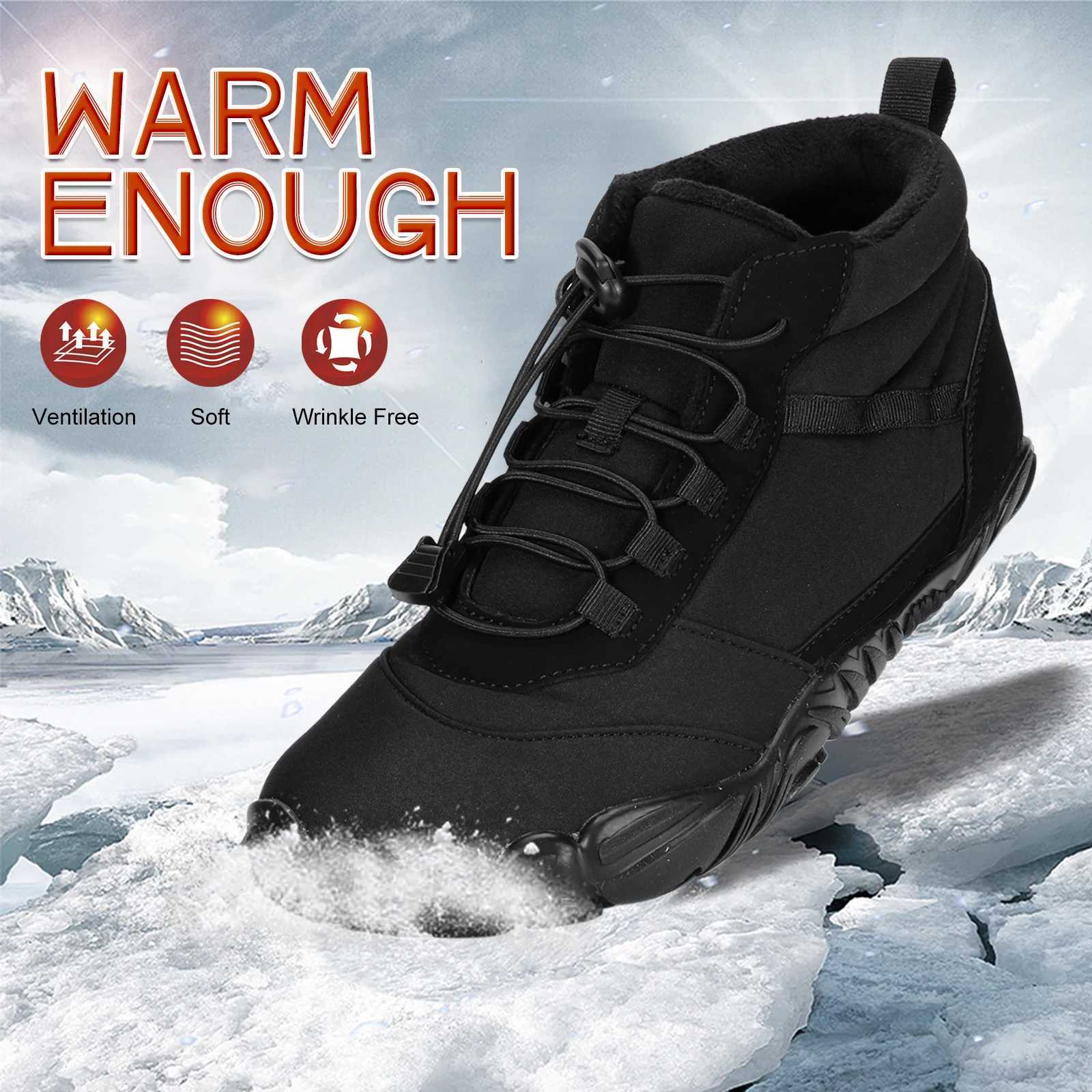 Winter Warm Jogging Sneakers Women Men Rubber Running Barefoot Shoes Waterproof NonSlip Breathable for Trekking Climbing J251007