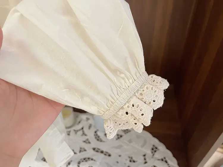 Spring Autumn Girls Clothing Long Sleeved Shirt 2025 Baby Childrens Fashion Korean Sweet Lace Collar Shirt C251007