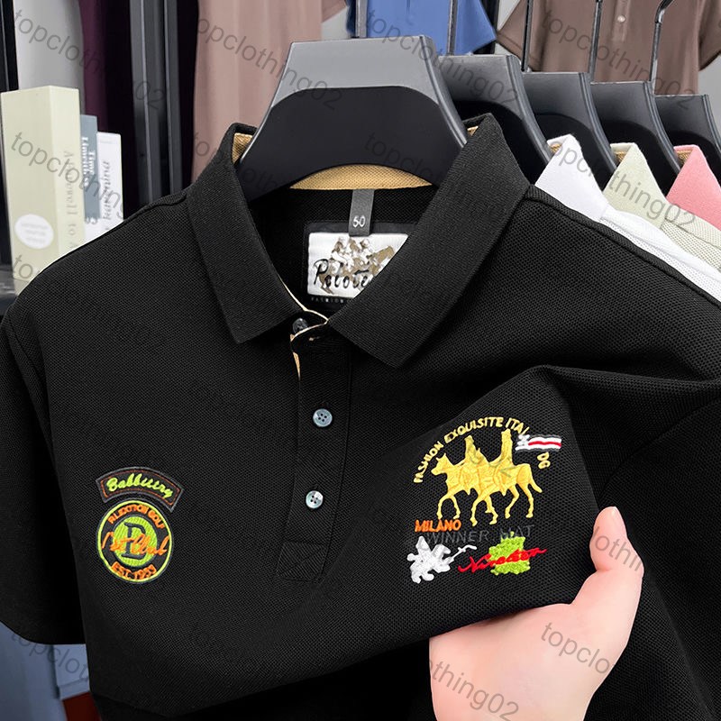 OLOEY Mens Polos Designer Cotton Luxury Short Sleeved Polo Shirt 2025 Summer Fashion Boutique essential Embroidered Polo Shirt Top Casual Business Top
