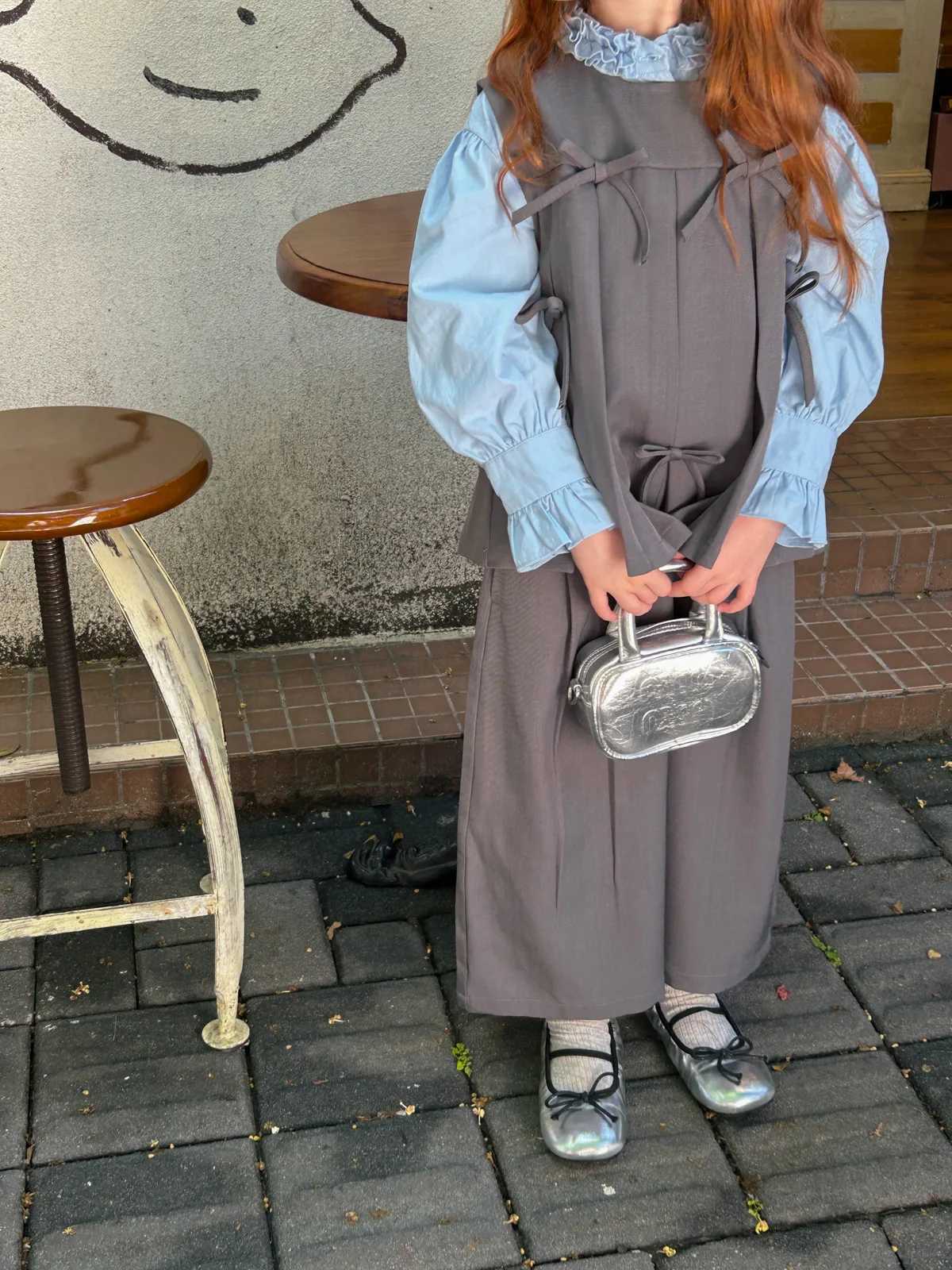 Girls Shirt 2025 Autumn New Childrens Clothing Korean Style Girls Baby Fashion Retro Sweet Frilly Longsleeved Shirt C251007