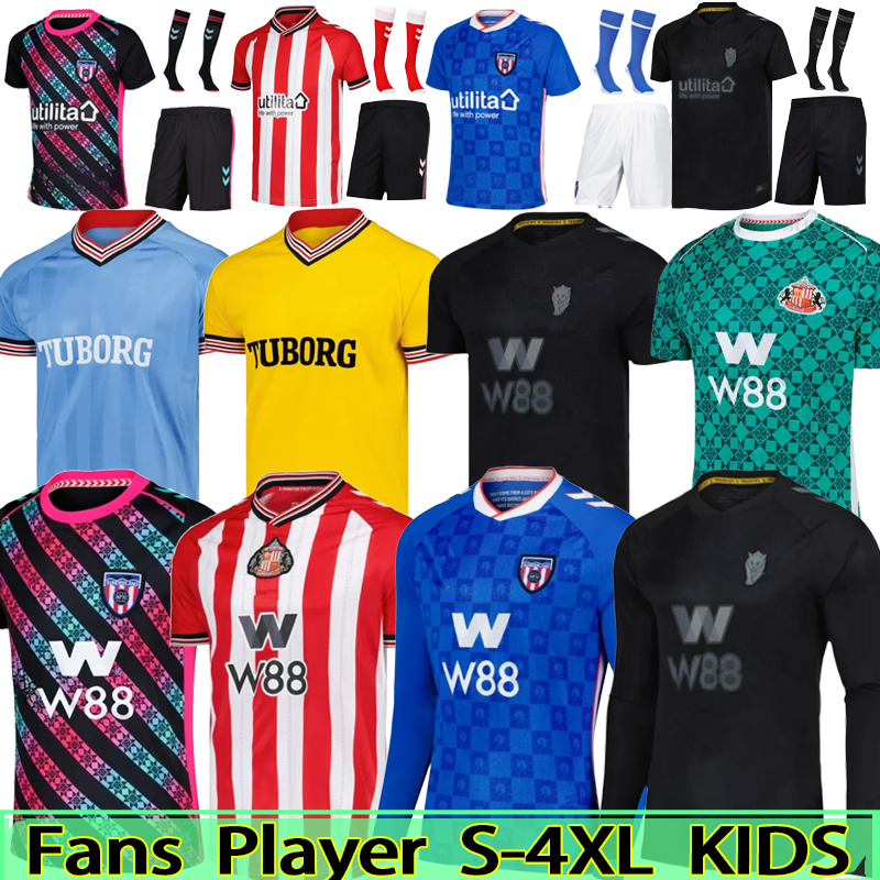 25 26 sunderland Soccer JerseyS Home away third 2025 26 RED BLACK KIDS s STEWART SIMMS ROBERTS AMAD CLARKE Diarra 19 EMBLETON E NIEN Football Shirt SEWS PROMOTED
