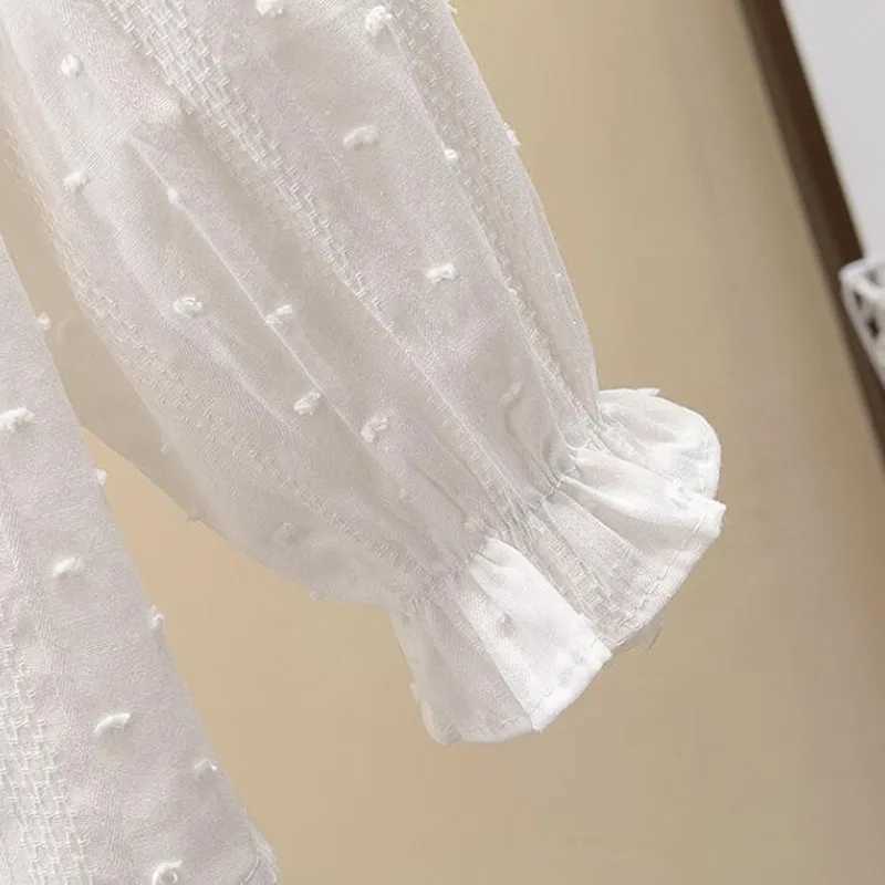 Autumn School Girls White Lace Blouse Preppy Style Toddler Teenager Girls Cotton Tops Kids Shirt Long Sleeve Children Clothing C251007