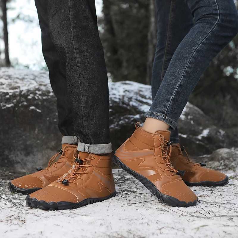 New Winter Boots for Men Women Snow BareFoot Boots Outdoor Nonslip Warm Fur Casual Sneakers Unisex Ankle Boots Hiking Shoes J251007