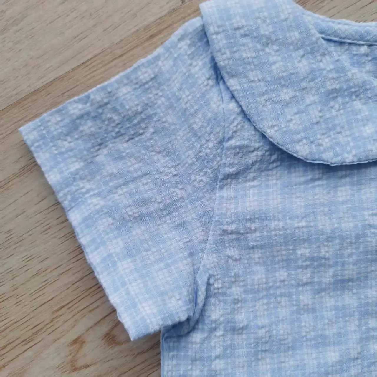 Cherry Summer Girls Shirt Simple Sweet And Versatile Short Sleeve Loose Lapel Top Baby Girl Blouse C251007