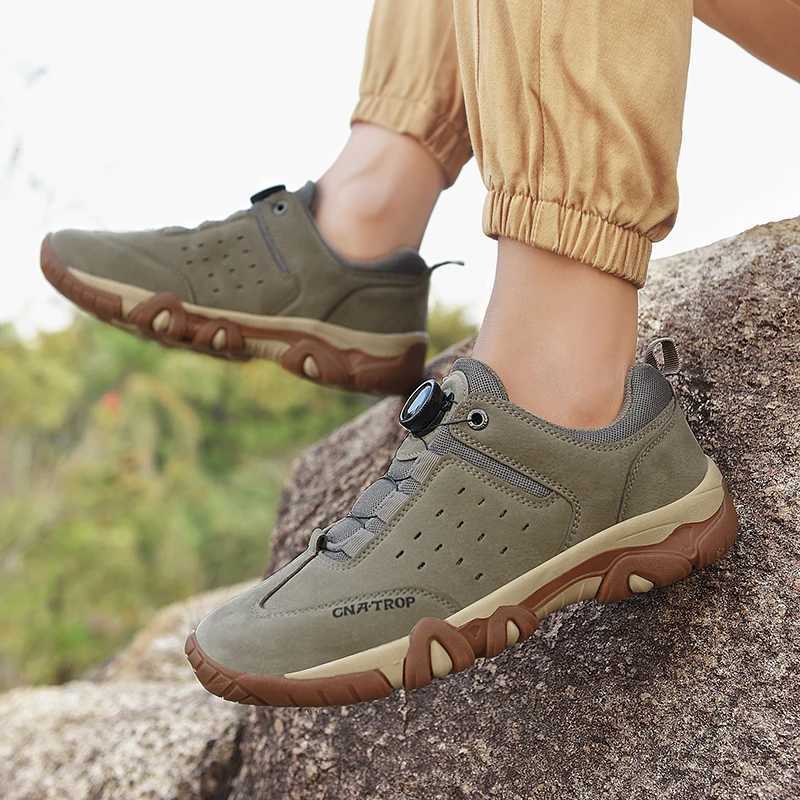 Rotary Hiking Shoes For Men Quality Suede Mens Trekking Sneakers Outdoor Nonslip Walking Shoes Man zapatillas de hombre J251007