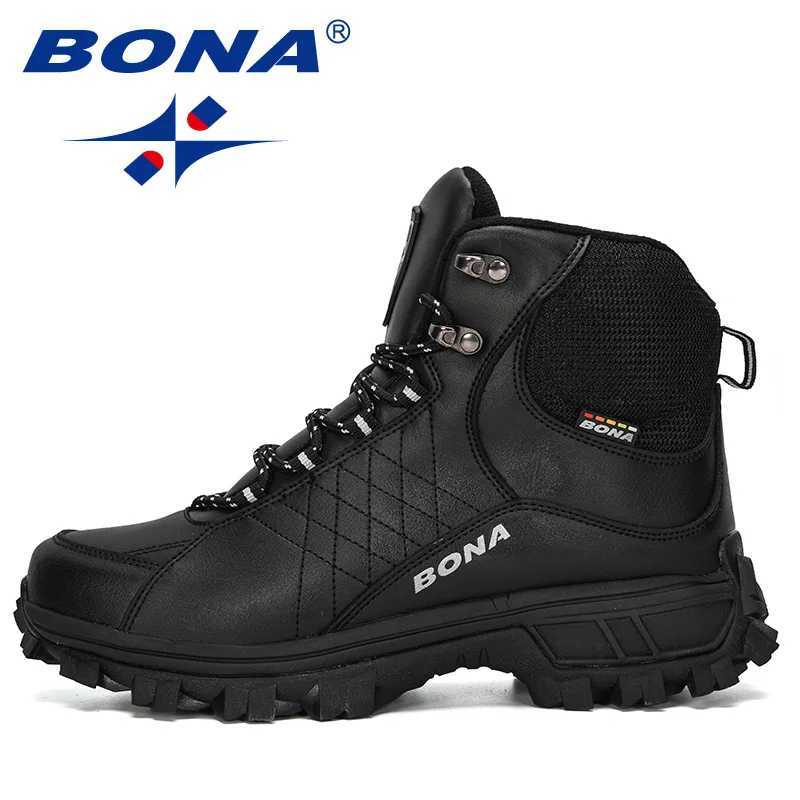 BONA New Designers Men Ankle Hiking Boots Plus Size Fashion Classic Trekking Footwear Outdoor Plush Winter Boots Man Comfy J251007