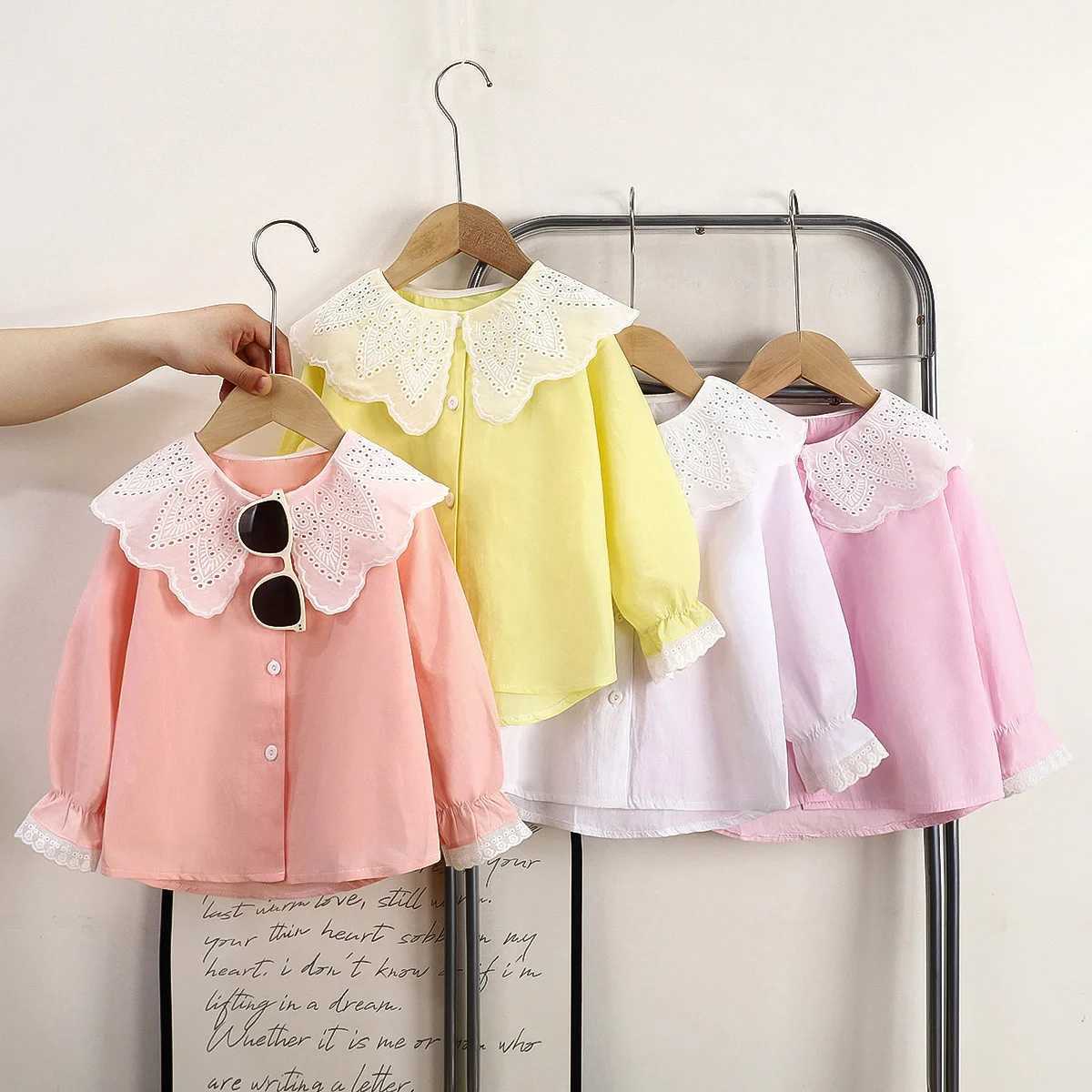 Girls Shirts Long Sleeves Spring Summer Blouse for Kids Lace Children Outerwear Toddler Outerwear Baby Outfits Clothing C251007