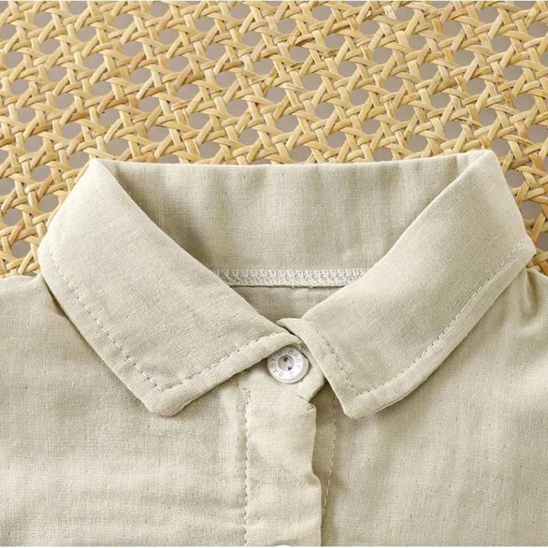 Cotton Button Up Shirt 17Y Kids Boy Long Sleeve Blouse Clothes Pure Color Casual Top Versatile Spring Autumn Baby Girls Wear C251007