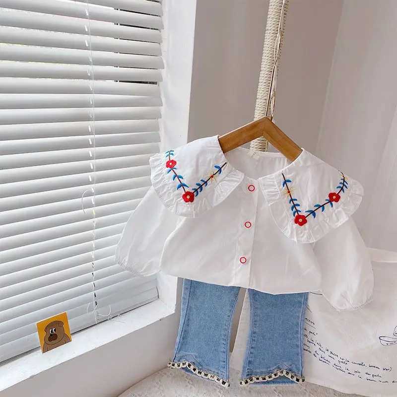 Girls Shirts Spring and Autumn New Baby Fashionable Pure Cotton Shirts 2023 New Korean Childrens Top 06Y C251007