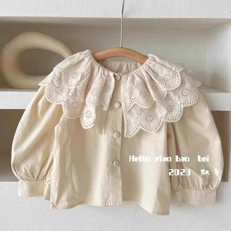 Girls Shirt Autumn New Fashionable Sweet Fashion Baby Girl Doll Collar Embroidered Lapel Top C251007