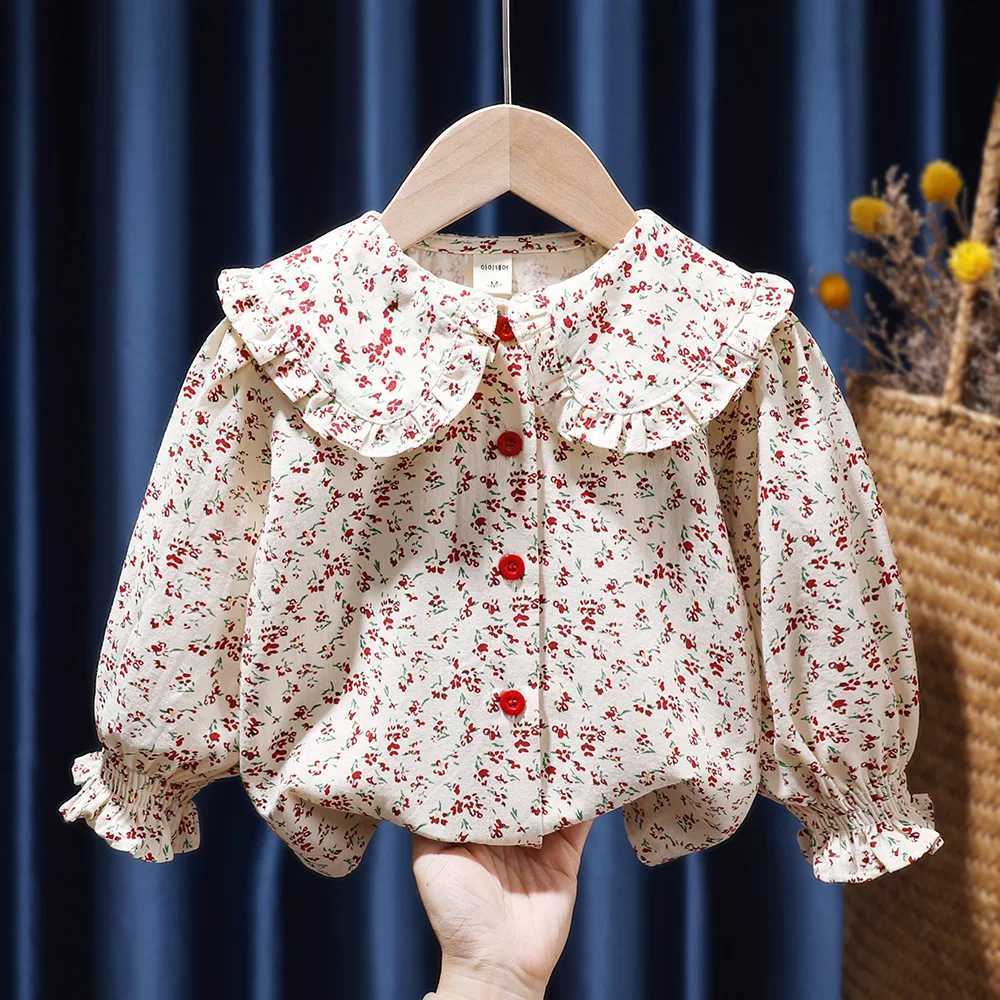 Girls Shirt 2024 Spring New Baby Long Sleeved Shirt Korean Fashion Doll Shirt Little Girl Fashionable Top Blouse for Girls C251007