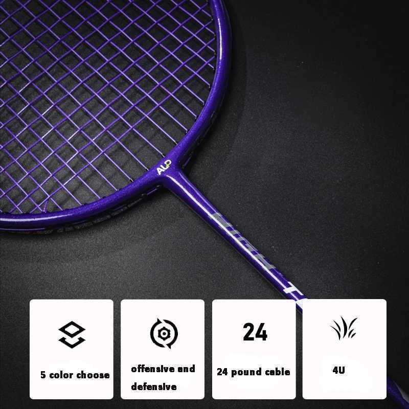 Alp Rr Badminton Racket 4U Composite Carbon Fiber Ultra Light and Durable Mens and Womens Professional Training Competition J251007