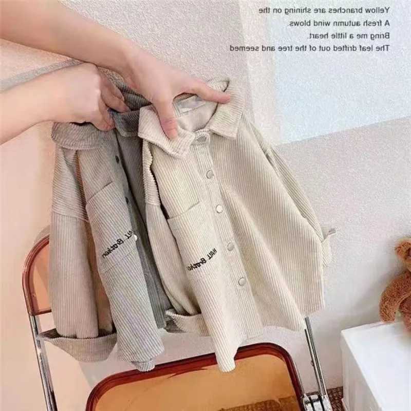 Baby Boys Corduroy Blouses Toddler Kids LongSleeved Top Girls Lapel Shirts 2025 Spring Autumn Childrens Clothing Casual C251007