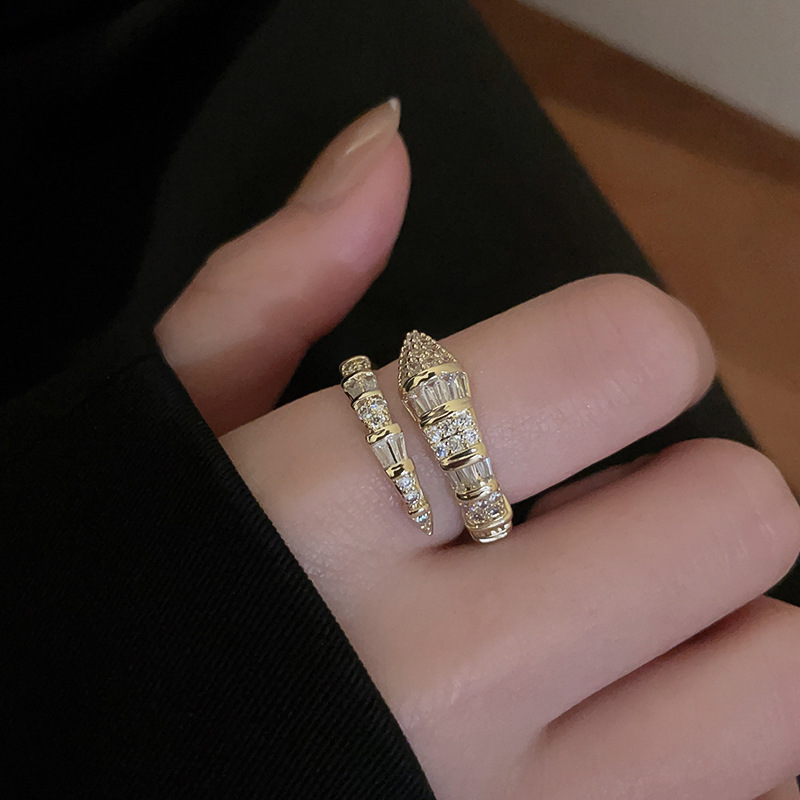 Minimalist Style Zircon Niche High-end Design Index Finger Ring New Versatile Jewelry Wholesale for Women - view 4