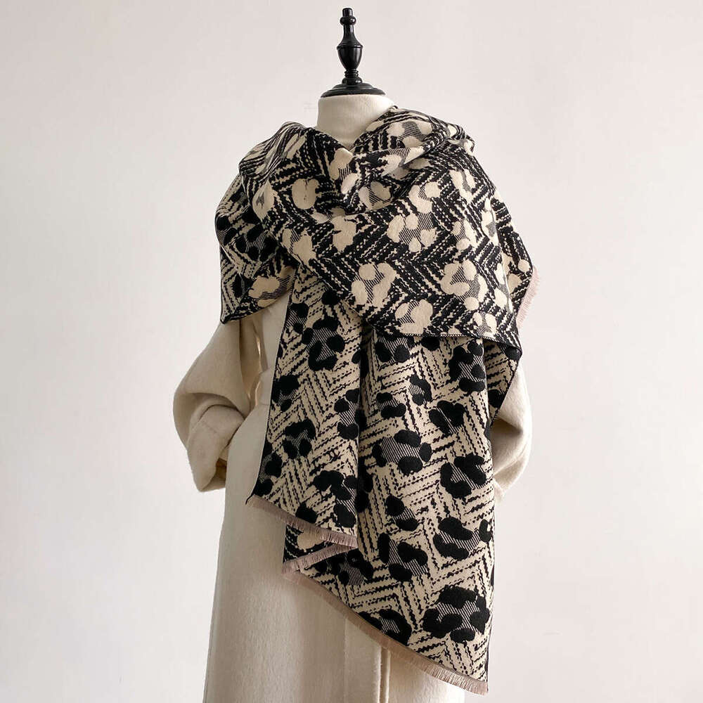 Autumn Winter New Long Scarf Leopard Print Tassel Double-Sided Air-Conditioned Room Warm Thickened Outer Shawl b5d