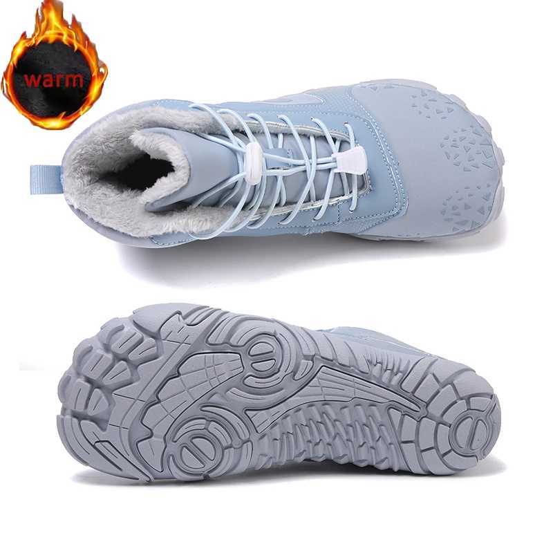 Winter Unisex Barefoot Snow Boots Plush Warm Ankle Boots Men Women Nonslip Outdoor Waterproof Hiking Shoes Casual Cotton Shoes J251007