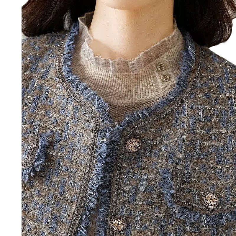 2025 Spring New French Fashion Women's Jacket Elegant Fashion Multi functional Slim fit Coarse Wool Top Autumn/Winter Designer Jacket fashion Coa