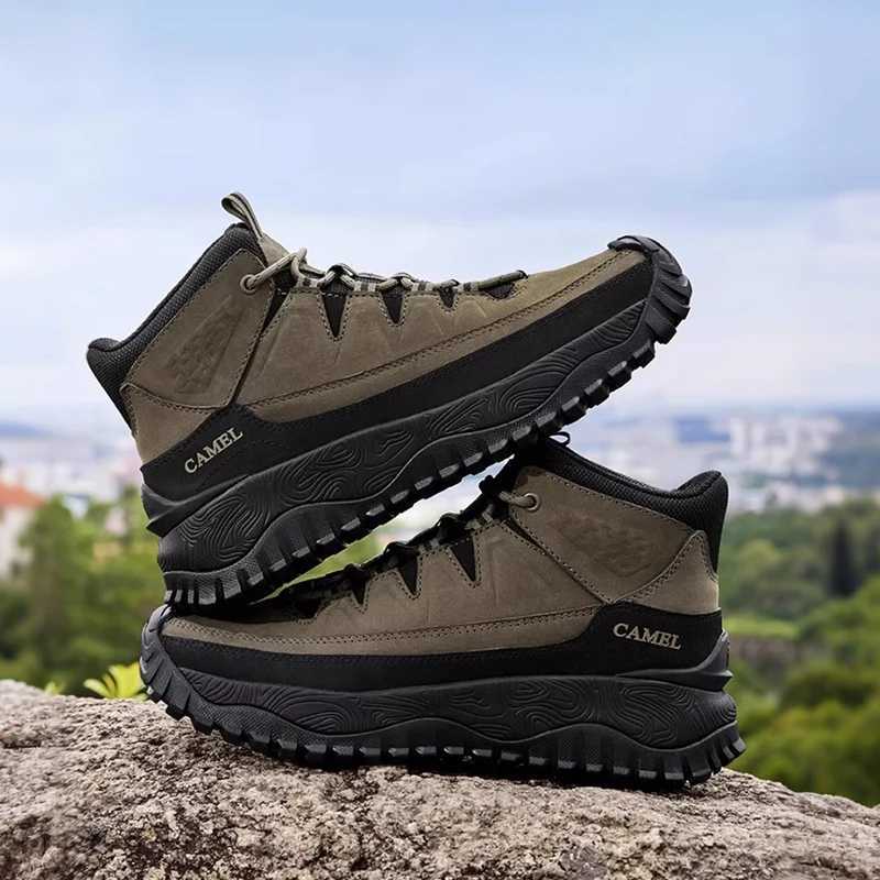 GOLDEN CAMEL Mens Hightop Hiking Shoes Antislip Wearresistant Mountaineering Boots Casual Sports Shoes for Men 2025 Winter J251007
