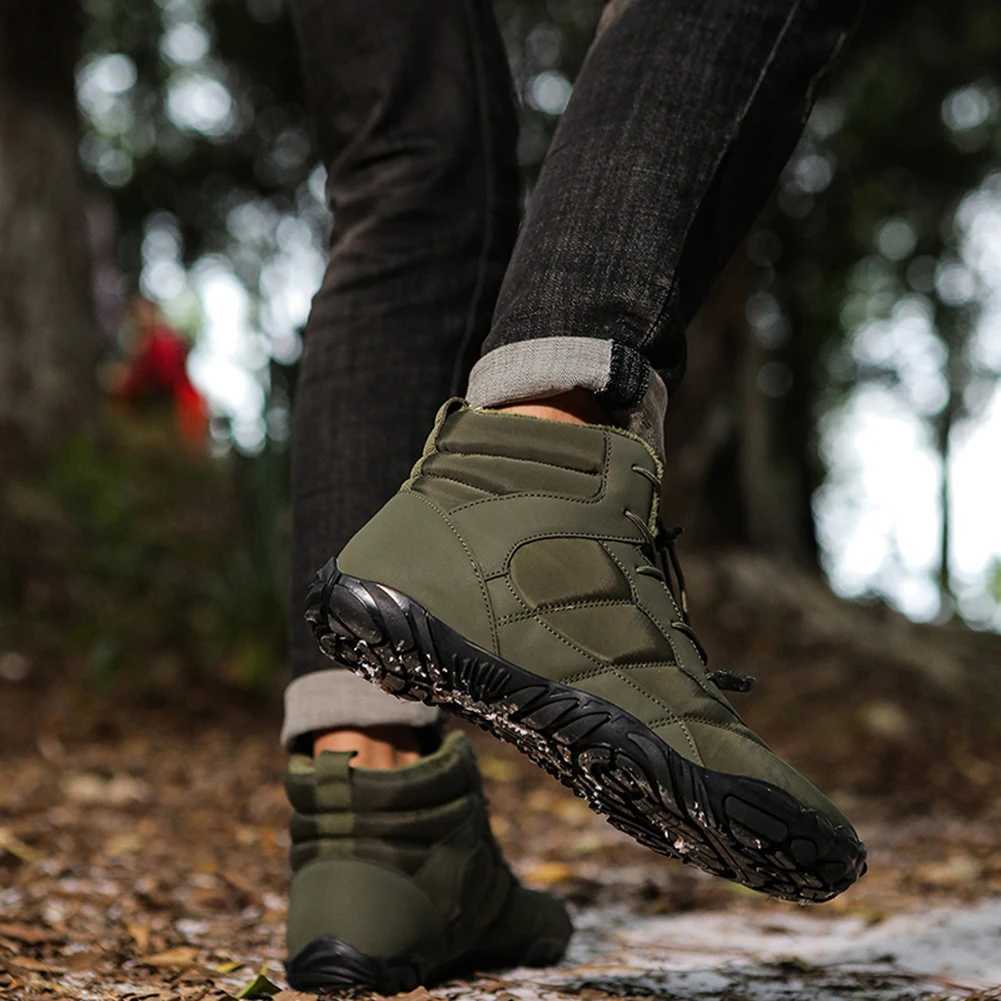 Women Men Trekking Shoes Lightweight Barefoot Shoes Fur Lined Snow Boot Shock Absorption Work Boots Winter Warm Jogging Sneakers J251007