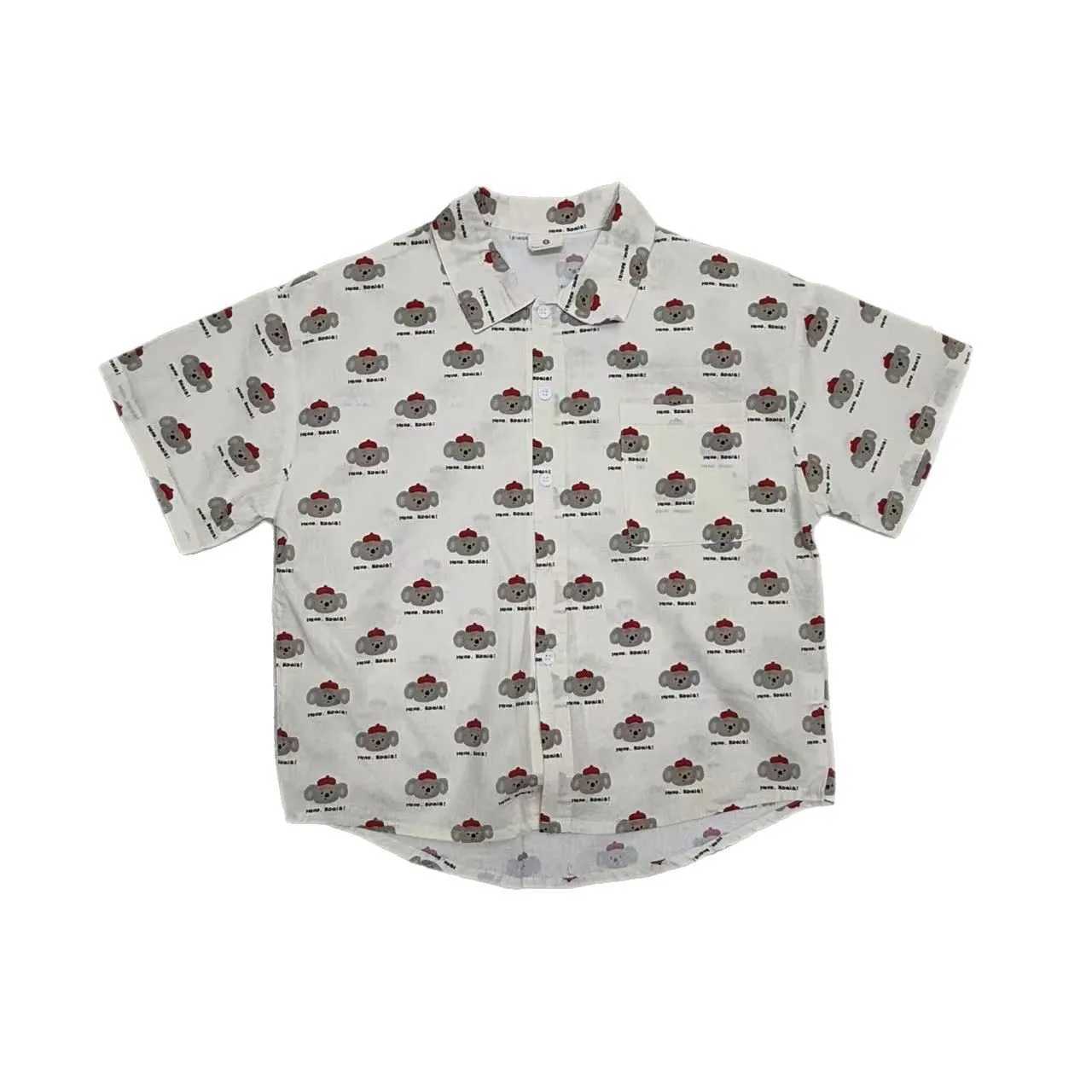 Children Clothes Kids Casual Shirt 2025 Summer Korean Style Boy Cartoon Printed Cute Cotton Loose Shortsleeved Shirt Top C251007