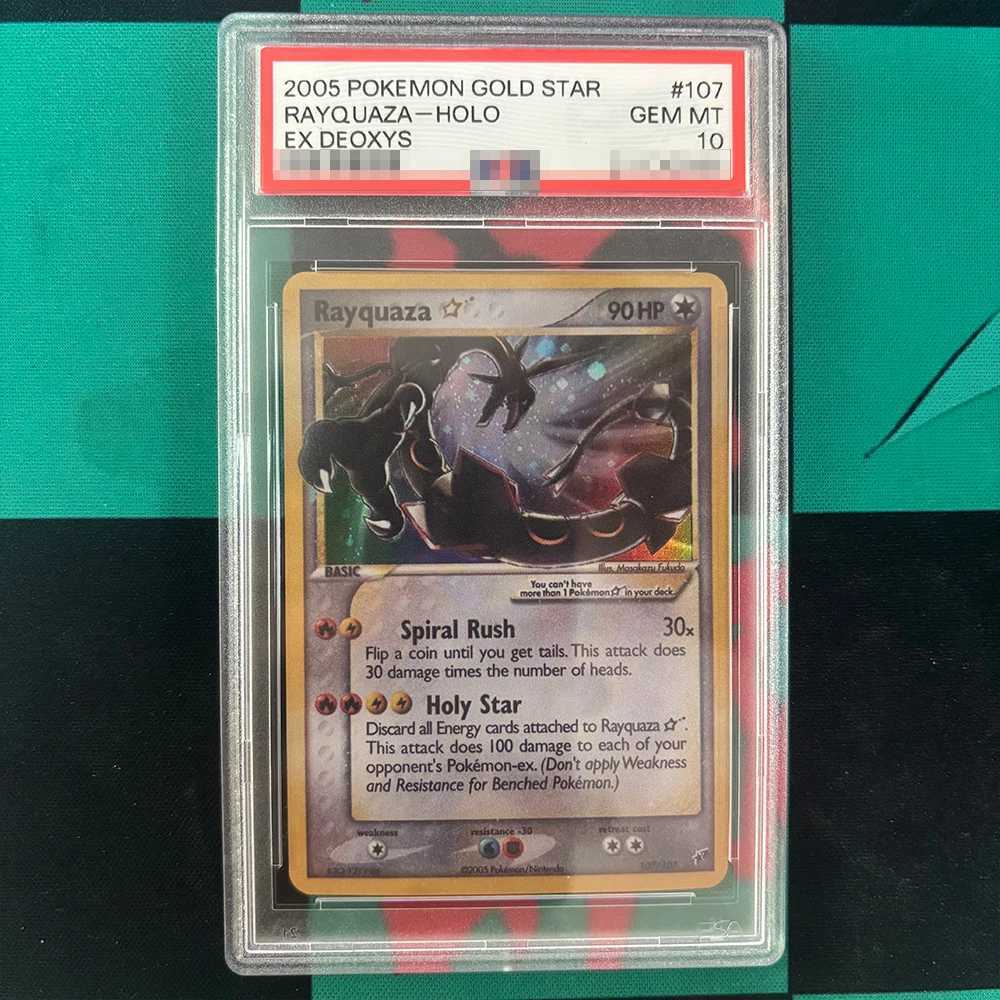 DIY 2003 GOLD STAR DEOXYS RAYQUAZAHOLO Collection Card 10Points Card Anime Game Card Gift L251007JJQ5