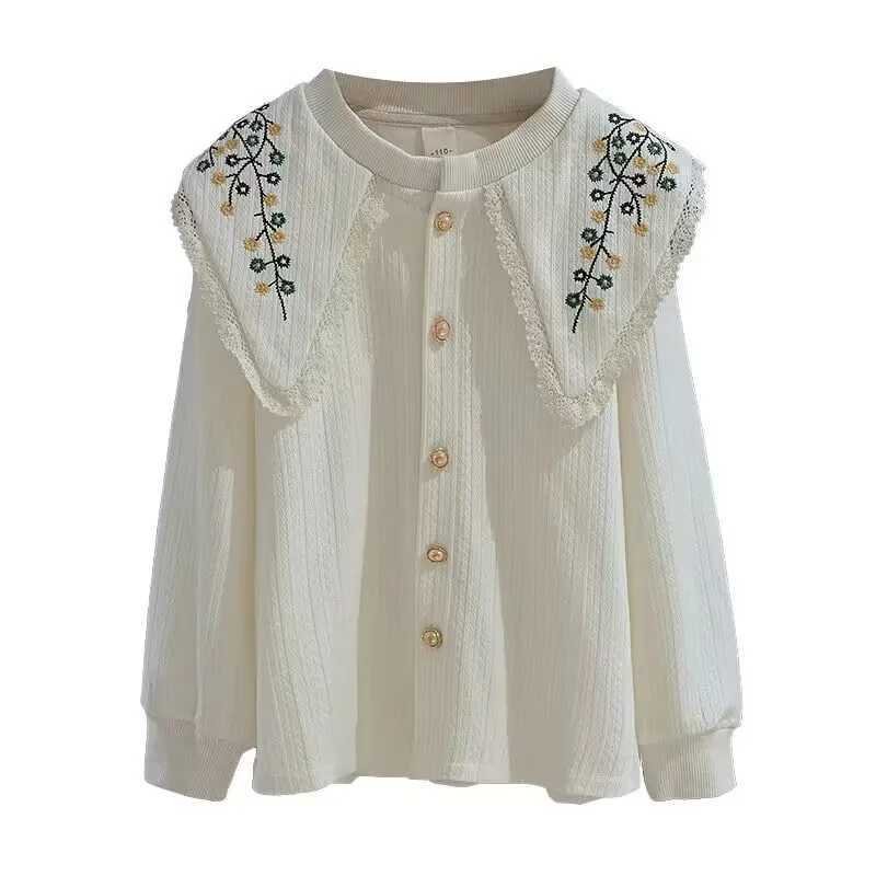 Teenage Girls Shirt 2023 New Spring and Autumn Dress Top Girls Doll Neck Shirt Fashionable Childrens Shirt C251007