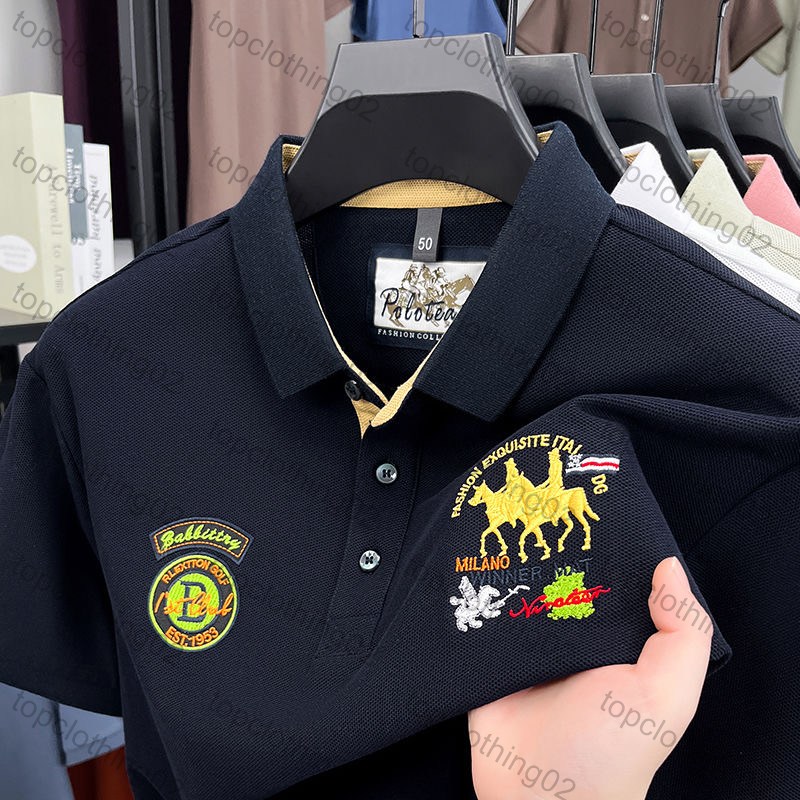 OLOEY Mens Polos Designer Cotton Luxury Short Sleeved Polo Shirt 2025 Summer Fashion Boutique essential Embroidered Polo Shirt Top Casual Business Top