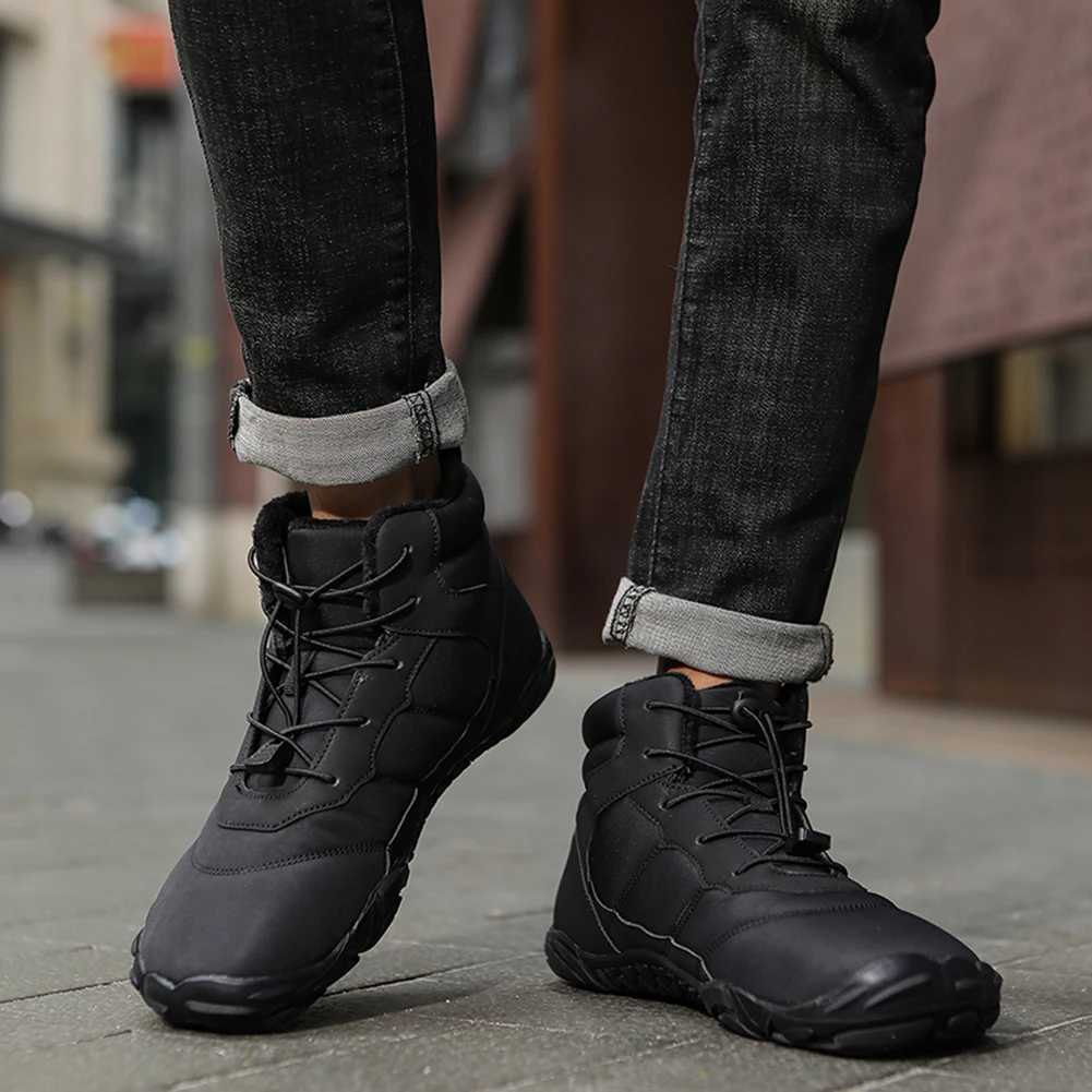 Women Men Trekking Shoes Lightweight Barefoot Shoes Fur Lined Snow Boot Shock Absorption Work Boots Winter Warm Jogging Sneakers J251007