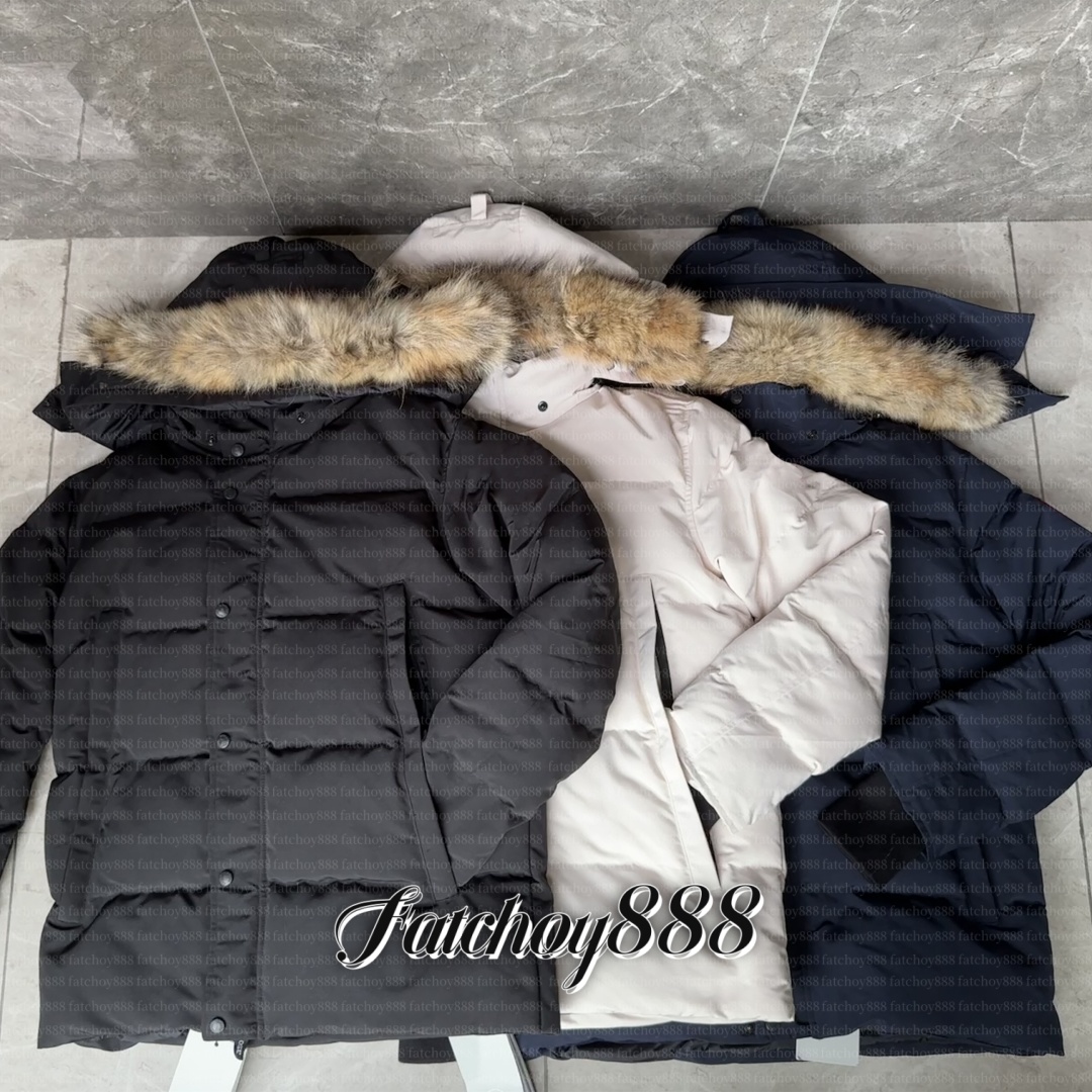 Designer High Quality canada Jackets Men Down Jacket goosse Coat Real Big Wolf Fur Women Wyndham Overcoat Clothing Fashion coat Winter Jacket Outerwear Parka XS-3XL