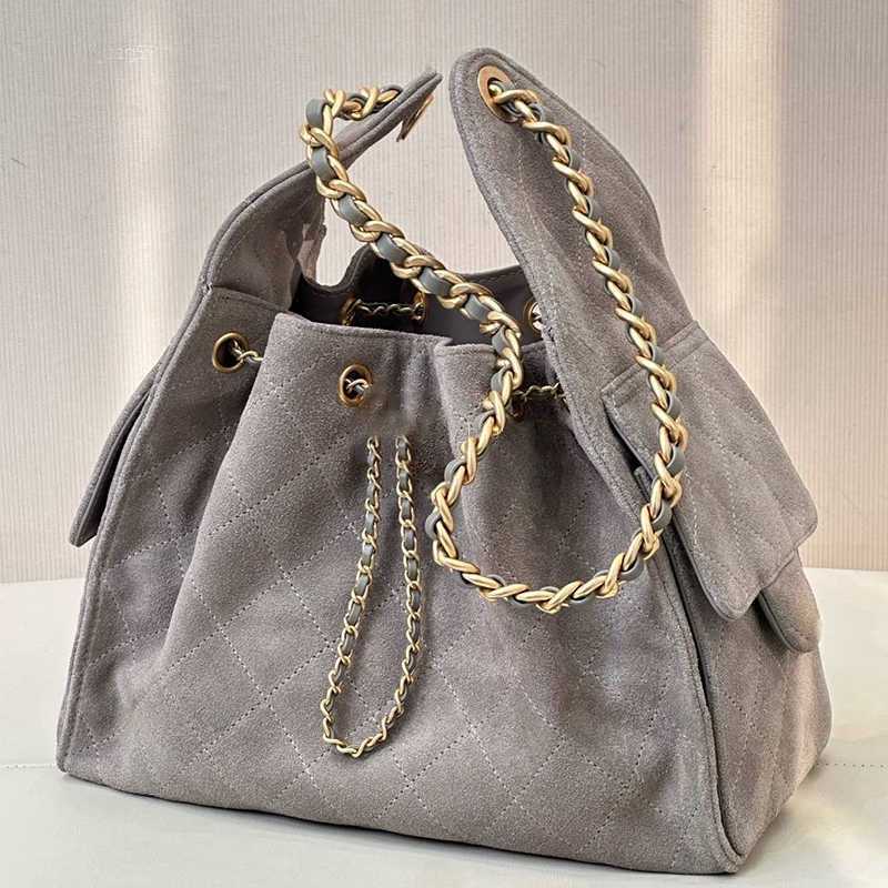 cc Bags Shoulder Bags Designer Bag String Bucket Tote Large Hobo Suede Leather Gray Casual Diamond Lattice Long Chain Crossbody Fashion Luxury Brand