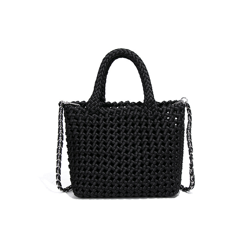 New Handmade Woven High-End Hollow Out Basket Handbag Tote Chain Crossbody Bag