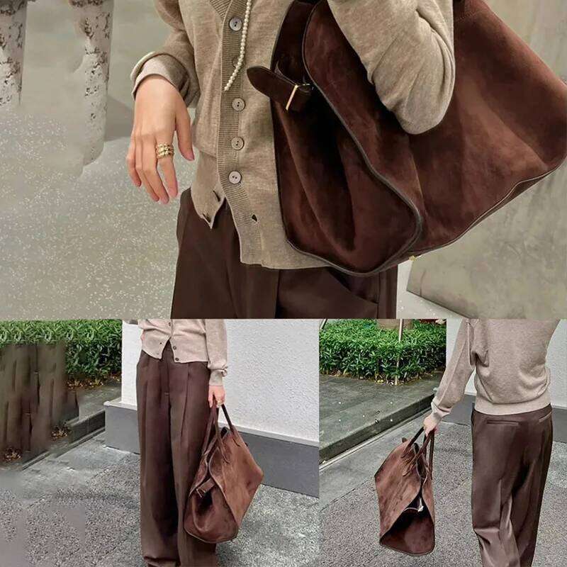 Best Seller Ladies Top-Handle Bag Designer High-End Feel Niche Design Large Capacity Vintage Commute Handbag For Autumn/Winter Season