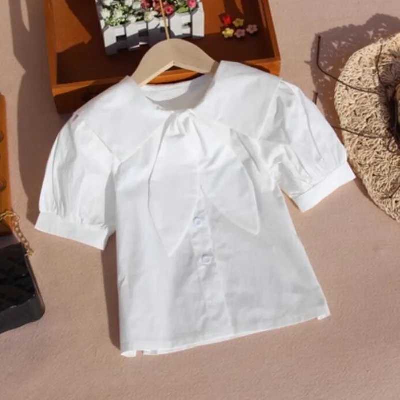 216 Years Summer Baby Toddler Teen Girl Blouses And Tops School Uniform Girls White Blouse Kids Cotton Shirt Childrens Clothes C251007