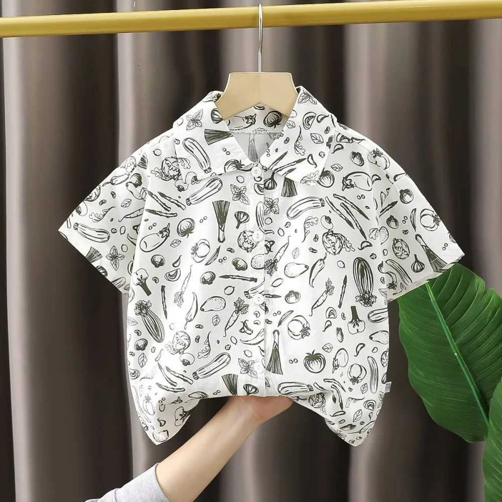 Children Top Shirt for Boy Top Shirts Lapel Collar Shirts Short Sleeve Kids Clothes Summer Tops Fashion Casual Teen Girl Clothes C251007