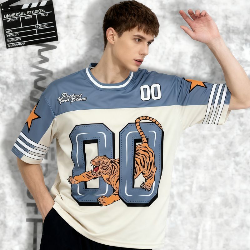 Retro Tiger Printed Sports T-shirt (Unisex) | Breathable Quick-drying Digital Print Loose Couple Short-sleeve Top-2