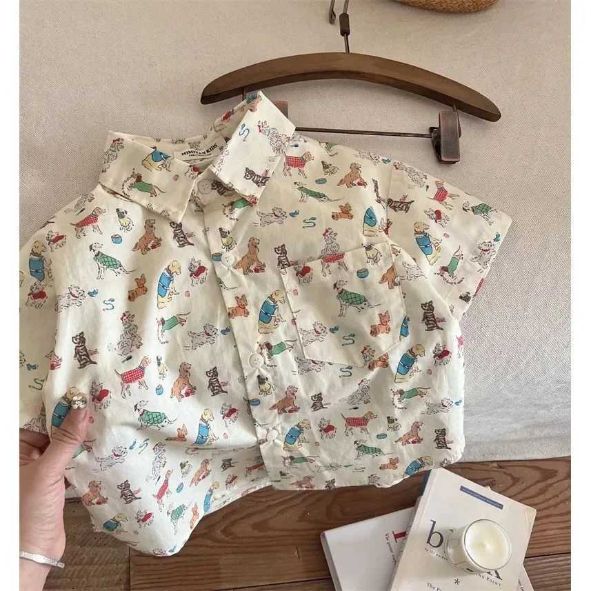 Korean Summer Children Boys Polo Shirt Cotton Cartoon Embroidery Short Sleeve Kids Boys Top All Print Babys Boy Tee 16Y Boy Top C251007