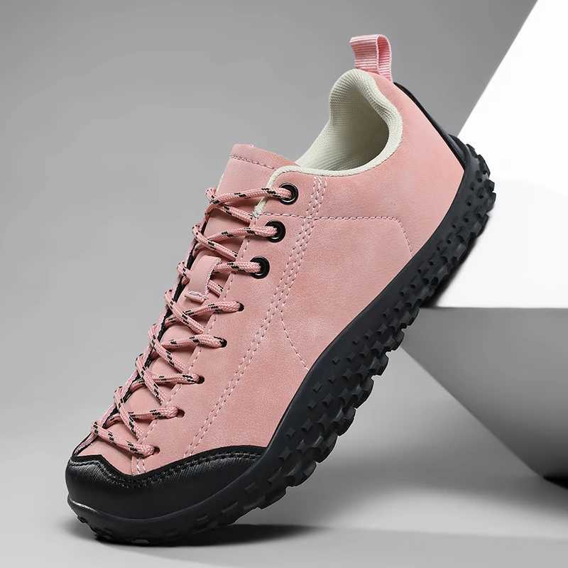 High Quality Couples Hiking Shoes Men Big Size 3648 Outdoor Nonslip Pink Sneaker Man Travel Shoes Comfort Mens Trekking Shoes J251007