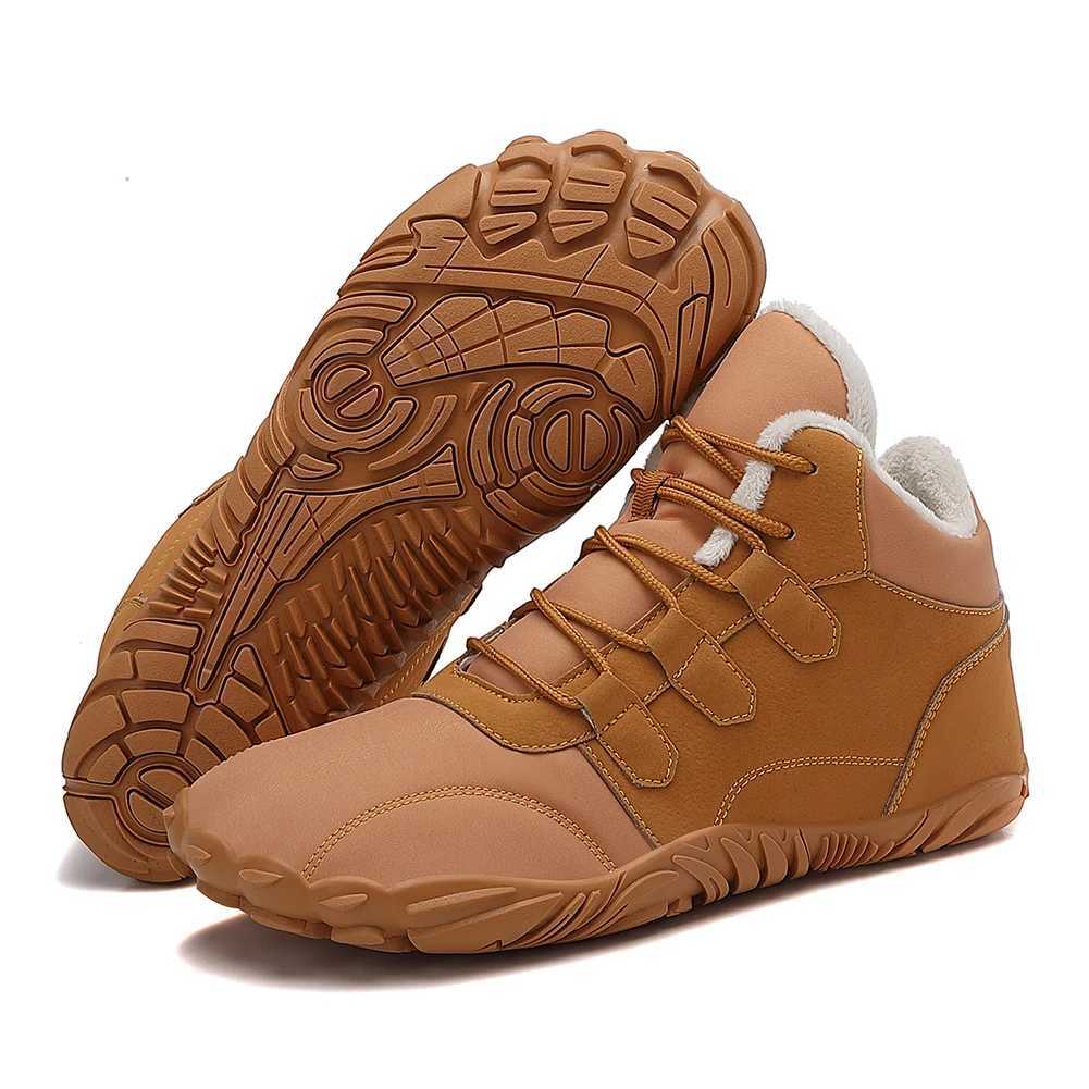 Barefoot Snow Boots Warm Fur Shoes Non Slip Outdoor Trekking Shoes Thermal Minimalist Ankle Boots Comfortable for Autumn Winter J251007