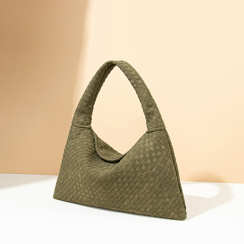 B Brand Early Spring New Woven Suede Nubuck Fashion Versatile Large Capacity Hobo High-end Underarm Bag