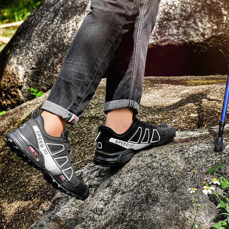 Mens Hiking Shoes Allterrain Outdoor Sports Shoes Breathable Mesh Nonslip Wearresistant Hiking Shoes Outdoor Cycling Shoes J251007
