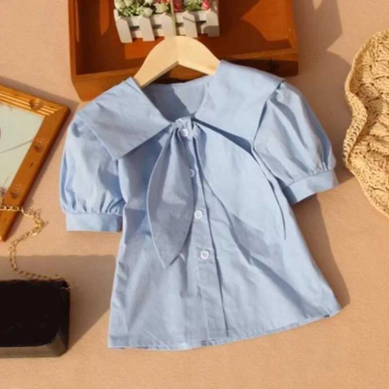 216 Years Summer Baby Toddler Teen Girl Blouses And Tops School Uniform Girls White Blouse Kids Cotton Shirt Childrens Clothes C251007