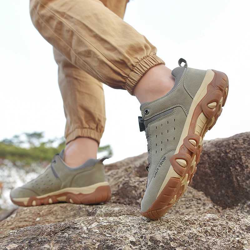 Rotary Hiking Shoes For Men Quality Suede Mens Trekking Sneakers Outdoor Nonslip Walking Shoes Man zapatillas de hombre J251007