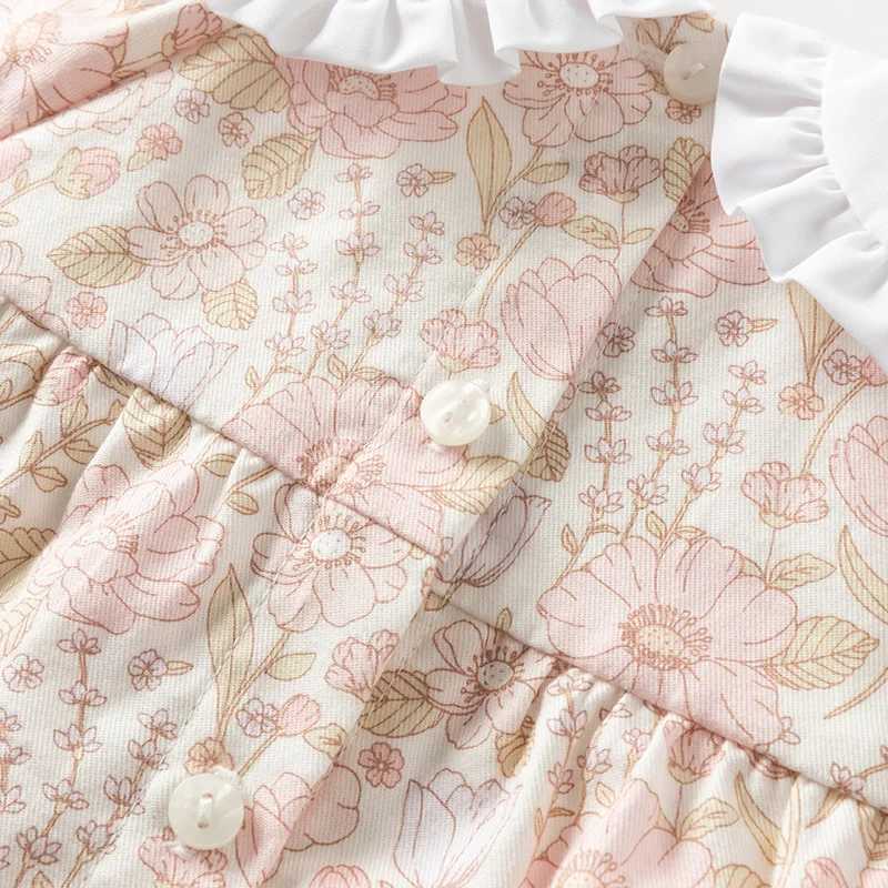 Dave Bella Childrens Floral Shirt 2025 Spring Sweet Cute Girls Baby Cotton Blouse Comfortable Kids Casual Top Gentle DB1252375 C251007