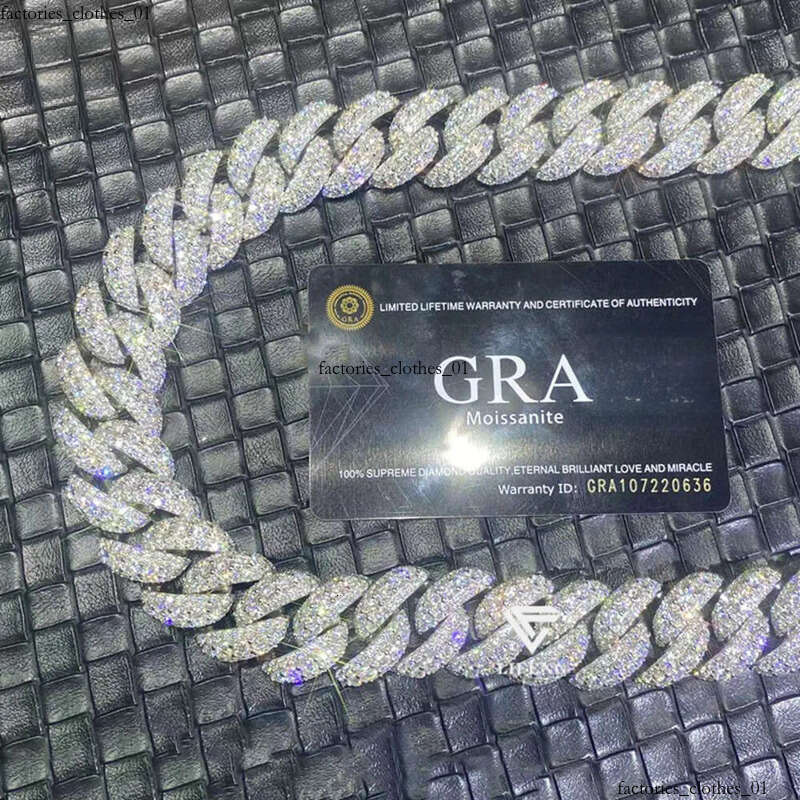 Hot Selling Fashion Style Sier Pass the Dia Test White Gold Cuban Link Chain d Vvs 1 Moissanite NecklaceA aaa 37 - view 4