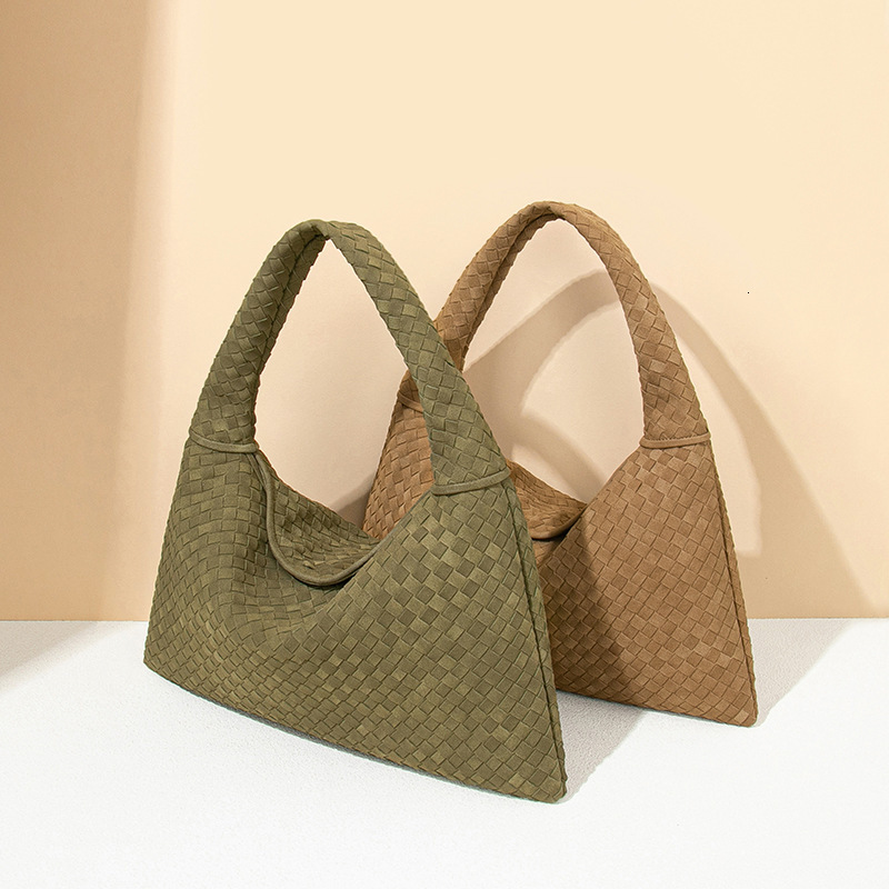 B Brand Early Spring New Woven Suede Nubuck Fashion Versatile Large Capacity Hobo High-end Underarm Bag