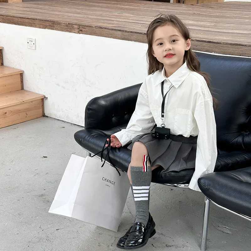 Children Clothing 2024 Spring New Children Fashion Versatile Shirt Boys and Girls Solid Color Lapel Shirt Jacket Simple C251007